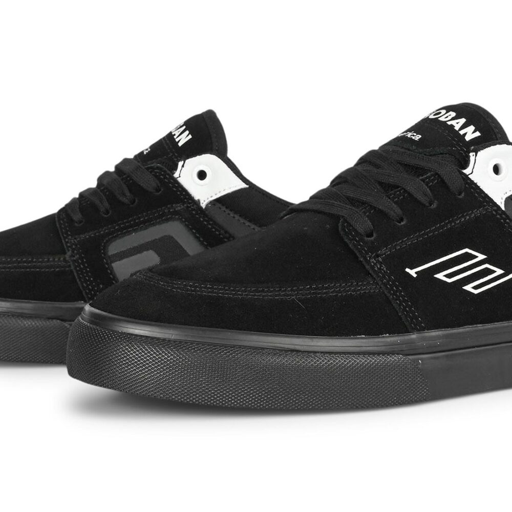 Emerica Hoban Skate Shoes - Black/Black/White