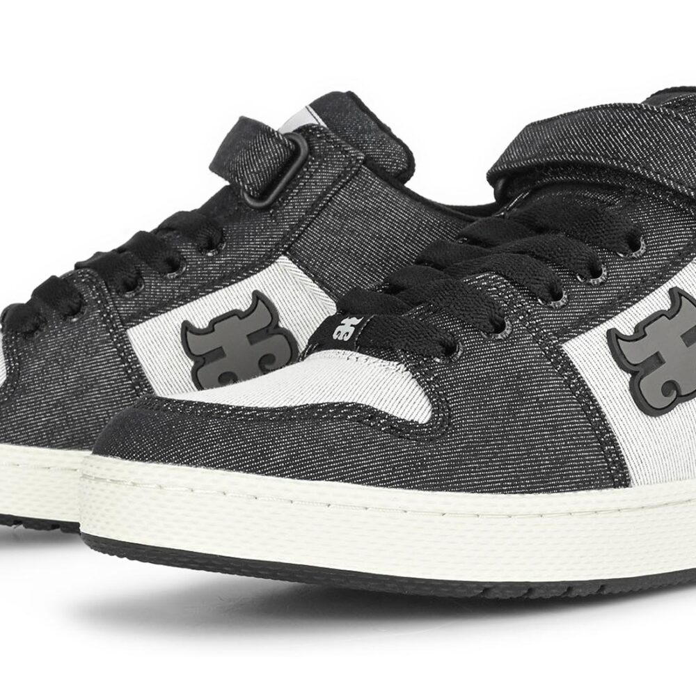 IPATH Grasshopper High-Top Skate Shoes - Black/White Denim Hemp