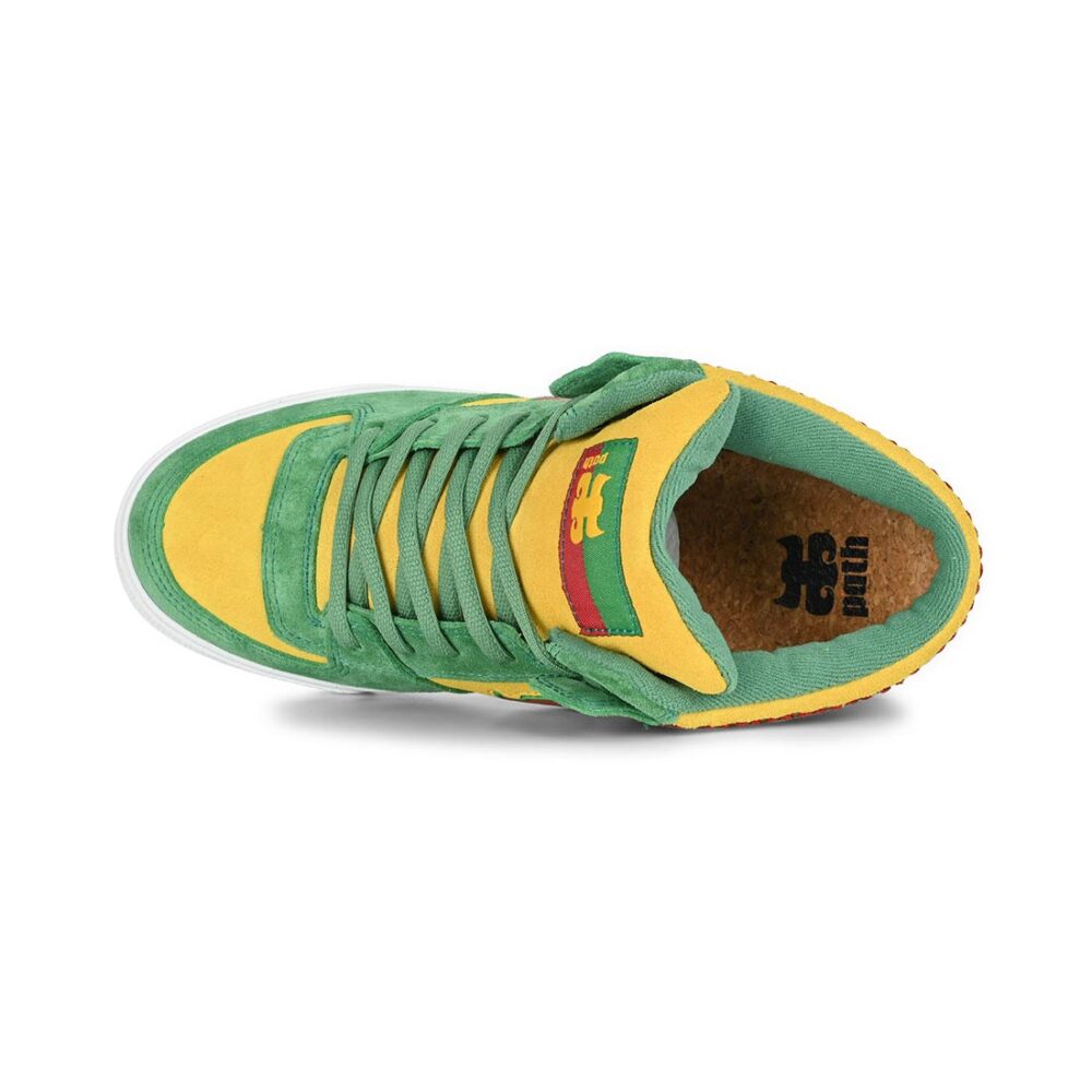 IPATH Reed Mid-Top Skate Shoes - Green/Yellow/Rasta