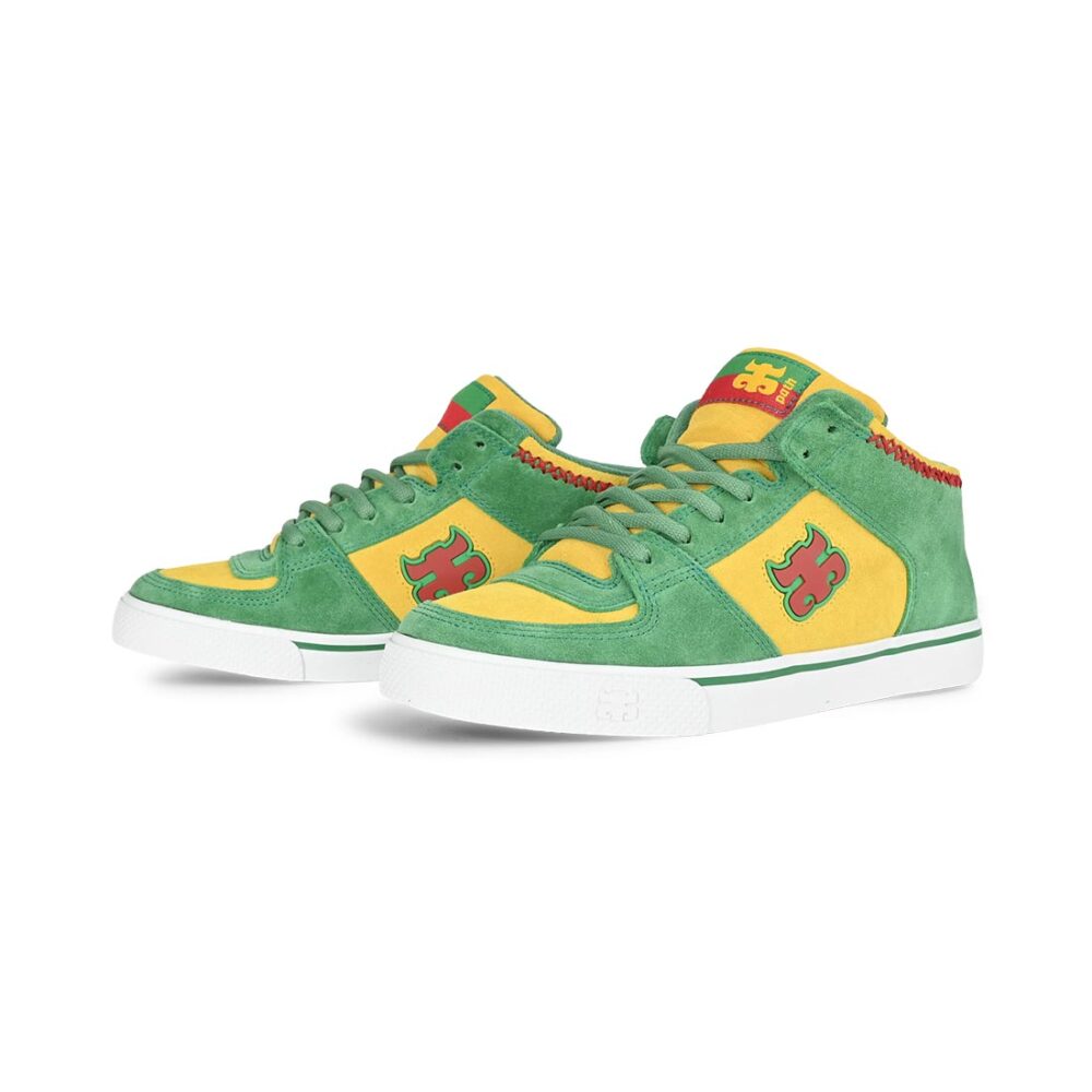 IPATH Reed Mid-Top Skate Shoes - Green/Yellow/Rasta