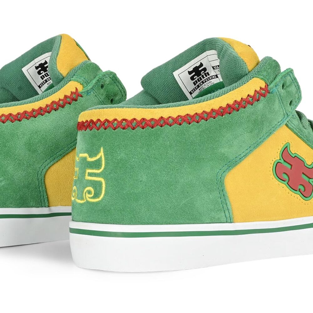 IPATH Reed Mid-Top Skate Shoes - Green/Yellow/Rasta