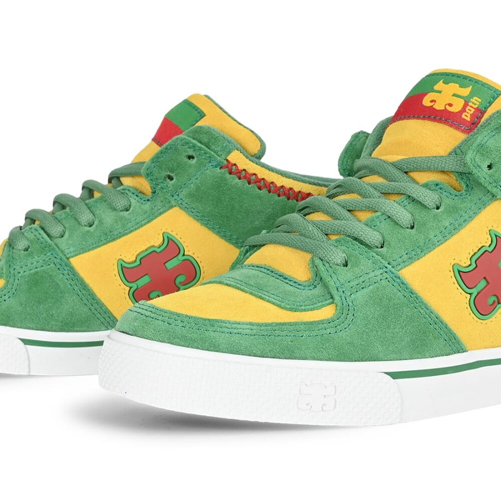 IPATH Reed Mid-Top Skate Shoes - Green/Yellow/Rasta