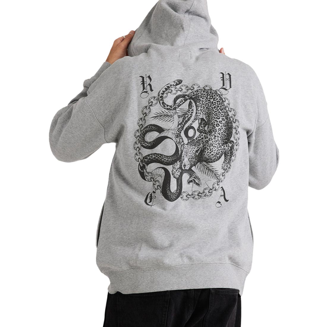 RVCA Benj Pullover Hoodie - Grey Marle -  M