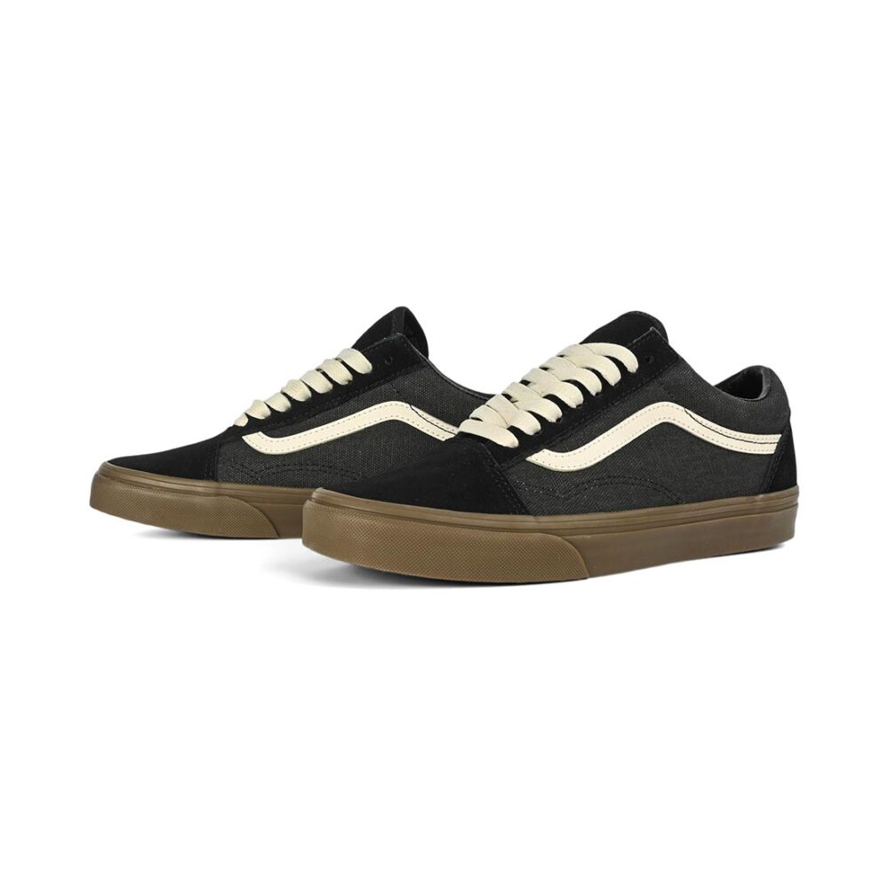 Vans Classic Heavy Canvas Old Skool Skate Shoes - Black/Gum