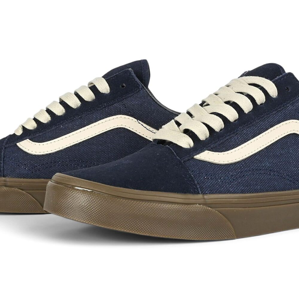 Vans Classic Heavy Canvas Old Skool Skate Shoes - Navy/Gum
