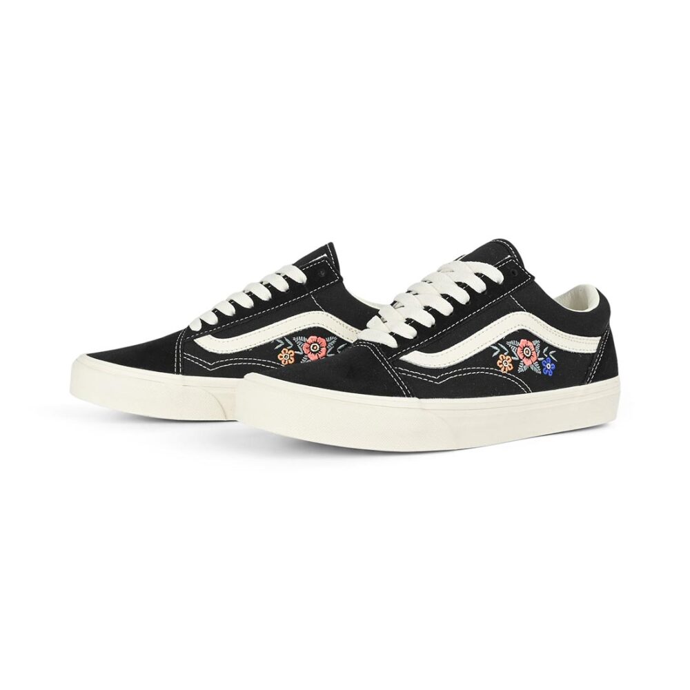 Vans Classic Old Skool Skate Shoes - Black Floral