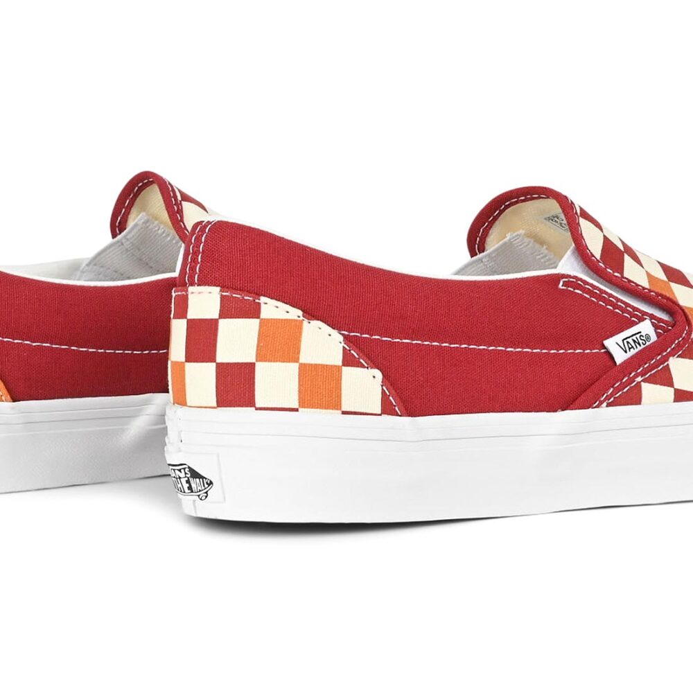Vans Classic Slip-On Skate Shoes - Tri Tone Red Check