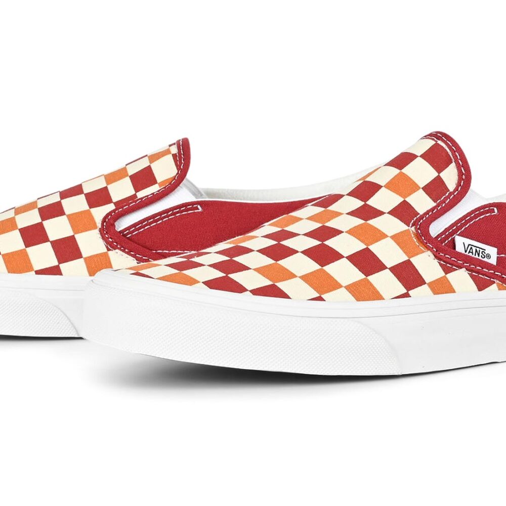Vans Classic Slip-On Skate Shoes - Tri Tone Red Check