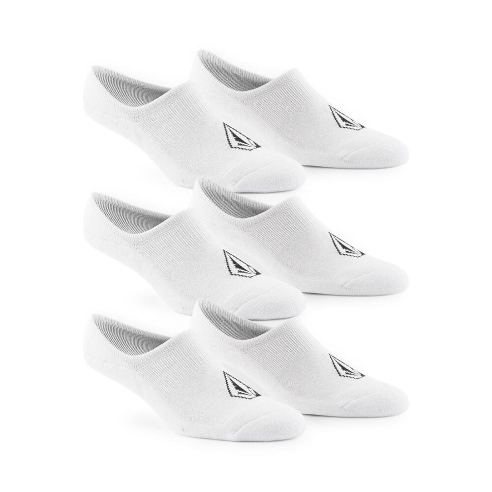 Volcom No Show Ankle Socks 3 Pack - White