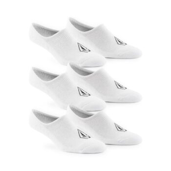 Volcom No Show Ankle Socks 3 Pack - White