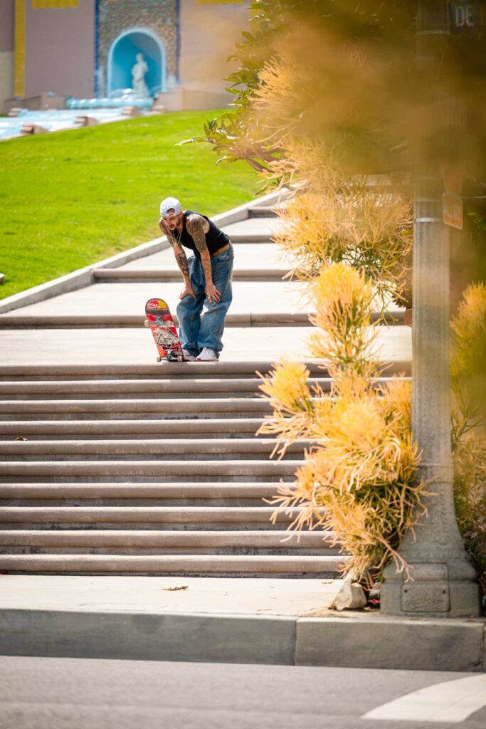 TJ Rogers looking down some stairs - lifestyle.