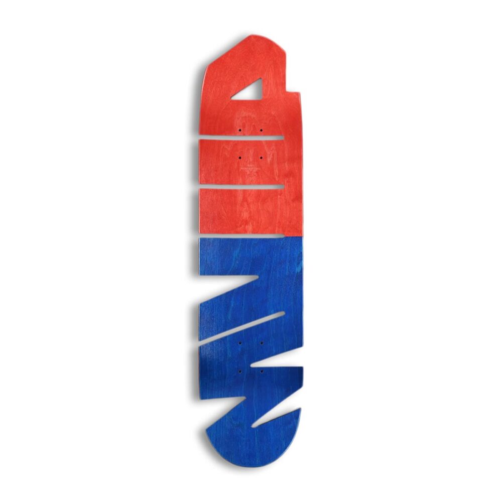 411VM Cut Out Ex7 8" Skateboard Deck - Red/Blue