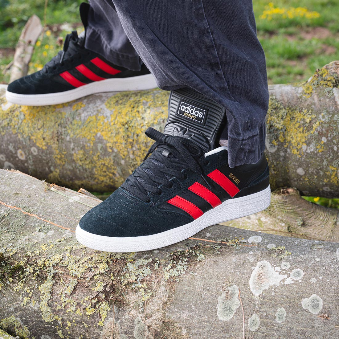Adidas Busenitz Skate Shoes Black/Better Scarlet/White