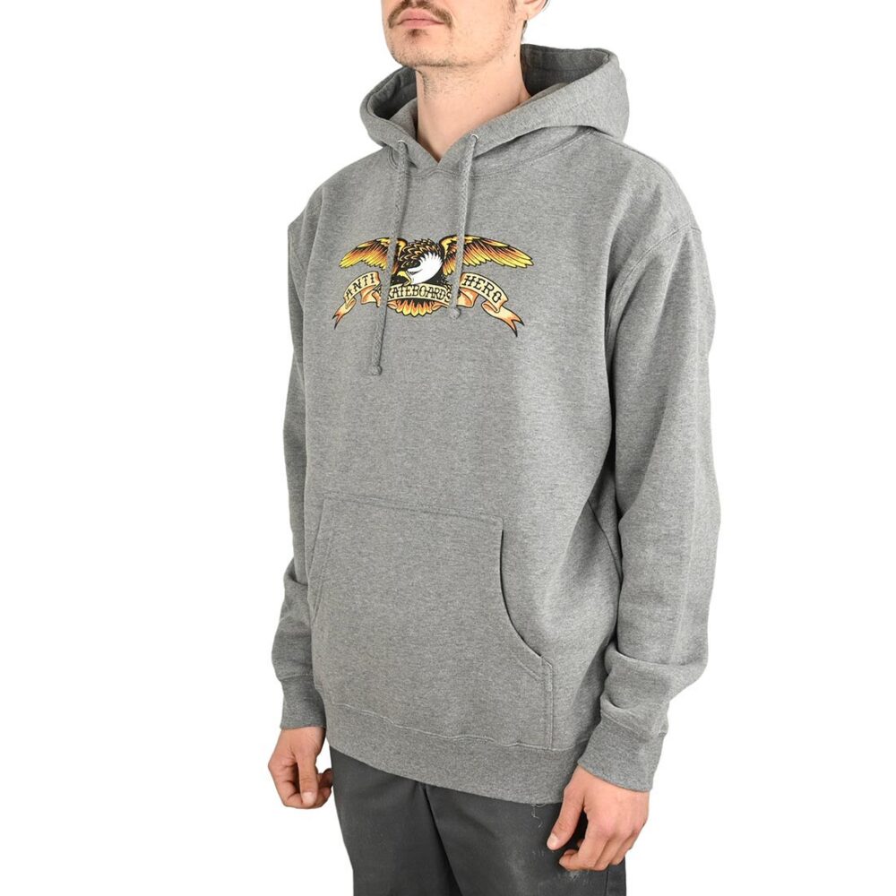 Anti Hero Eagle Pullover Hoodie - Grey Heather