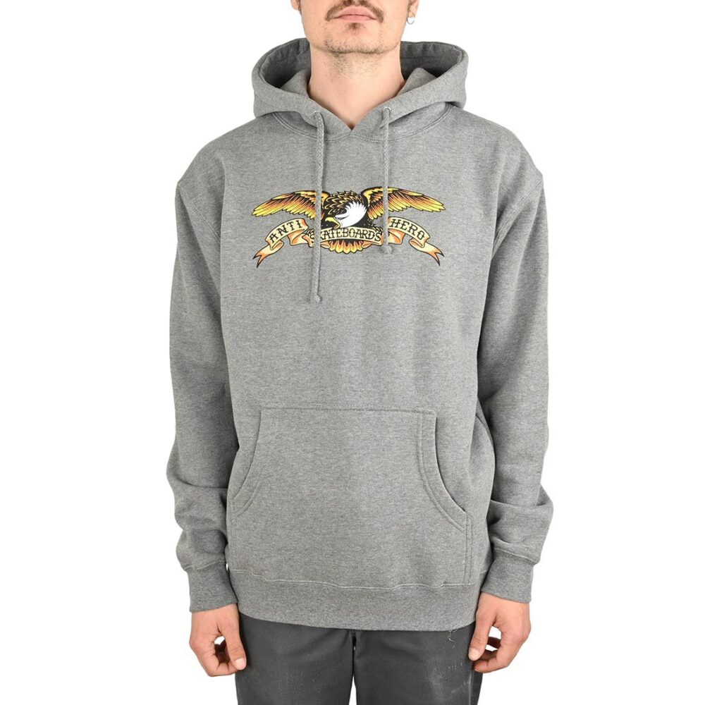 Anti Hero Eagle Pullover Hoodie - Grey Heather