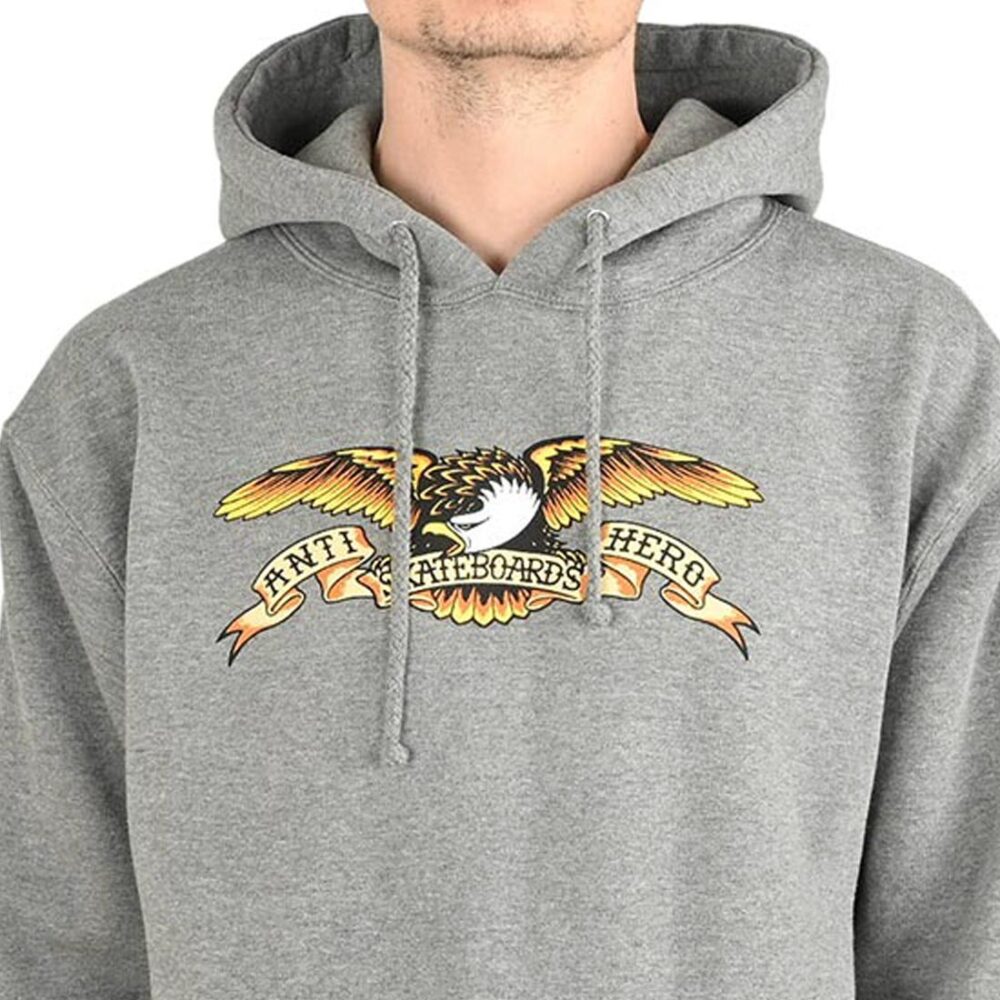 Anti Hero Eagle Pullover Hoodie - Grey Heather