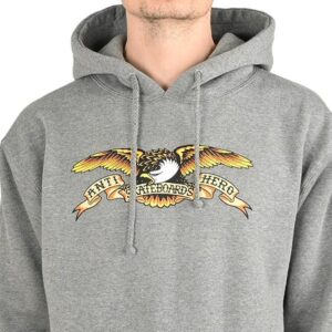 Anti Hero Eagle Pullover Hoodie - Grey Heather