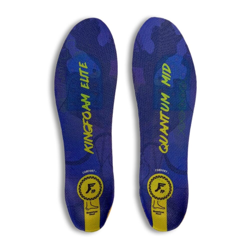 Footprint Kingfoam Elite Quantum Heel Mid Insoles - Blue Camo/Yellow