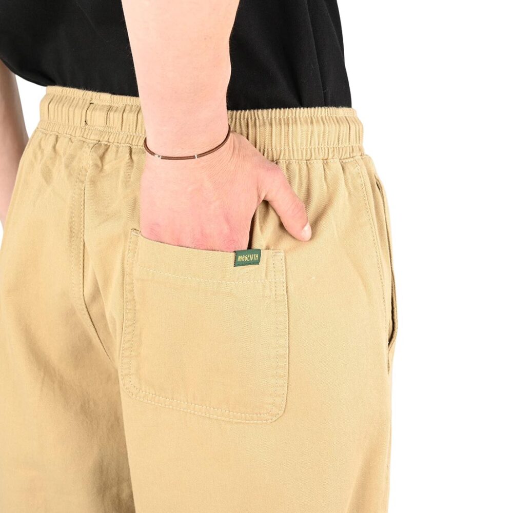 Magenta Slack Tapered Pants - Beige
