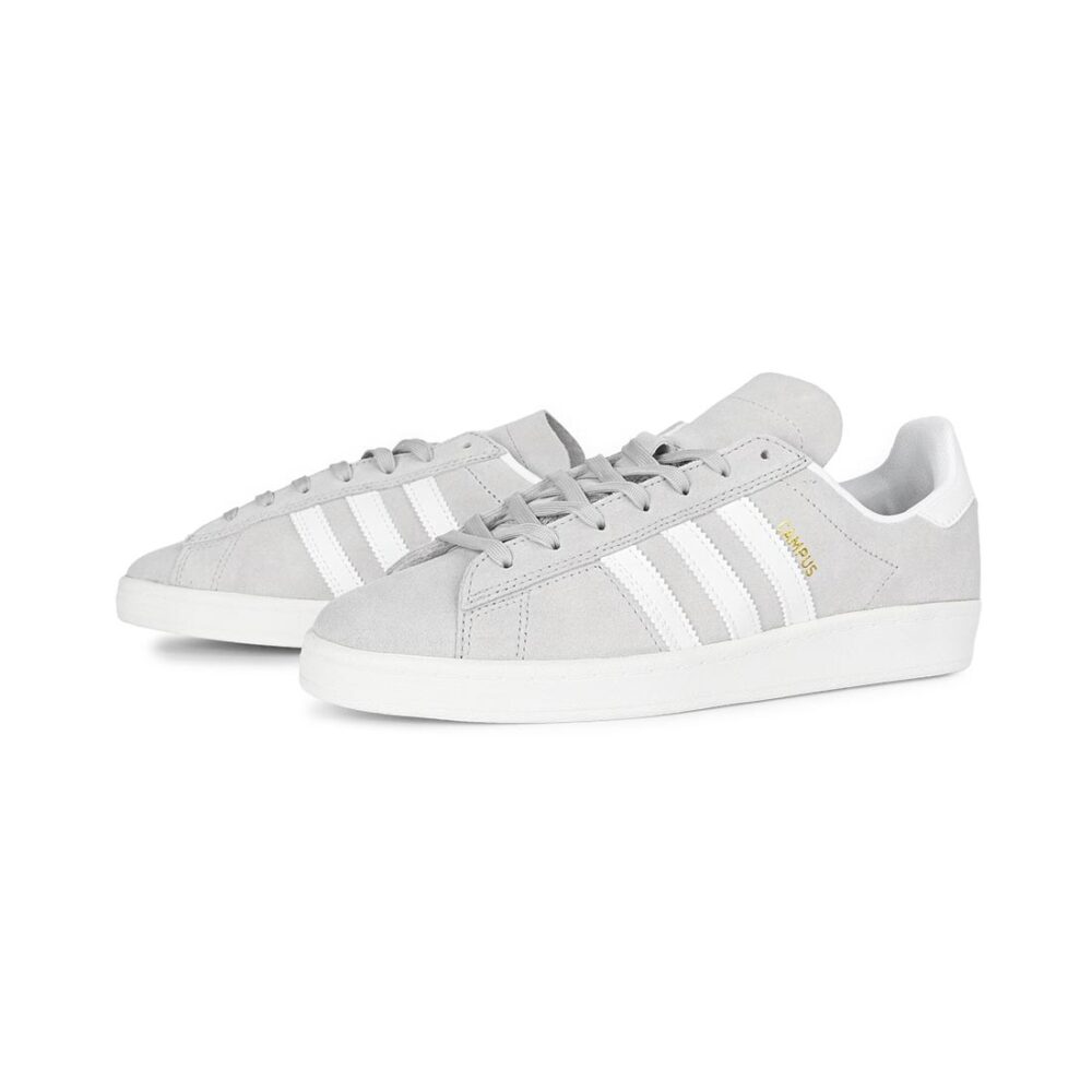 Adidas Campus ADV Skate Shoes - Grey/Cloud White/Gold Metallic