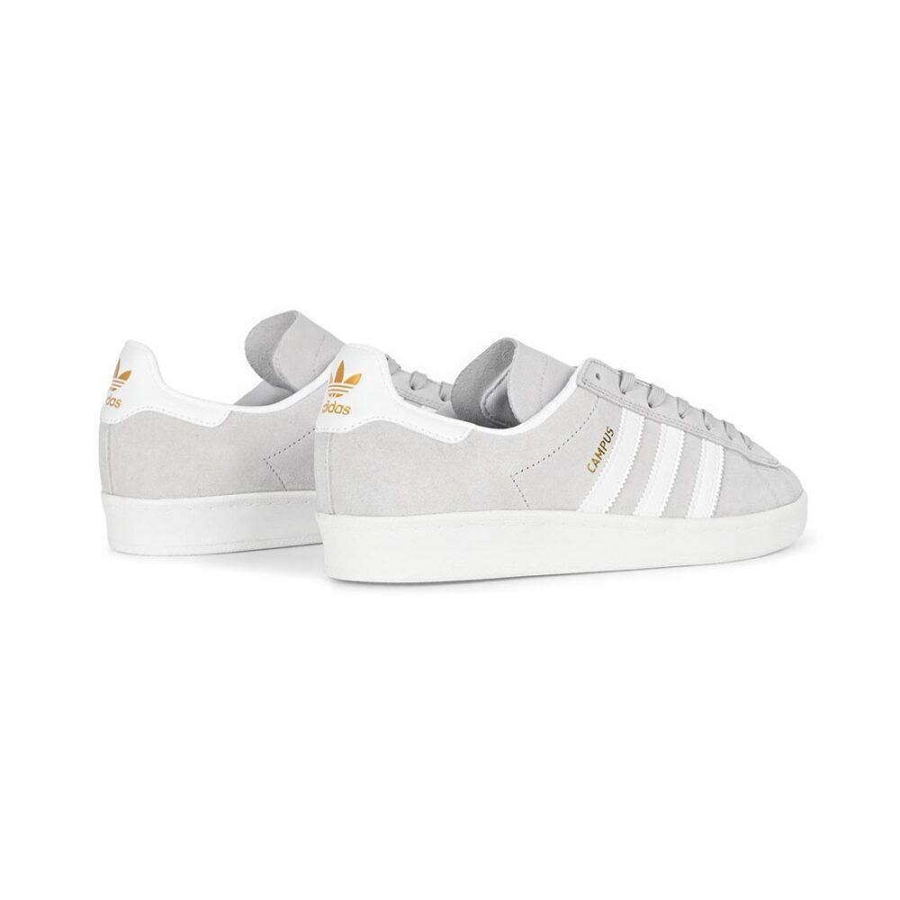 Adidas Campus ADV Skate Shoes - Grey/Cloud White/Gold Metallic