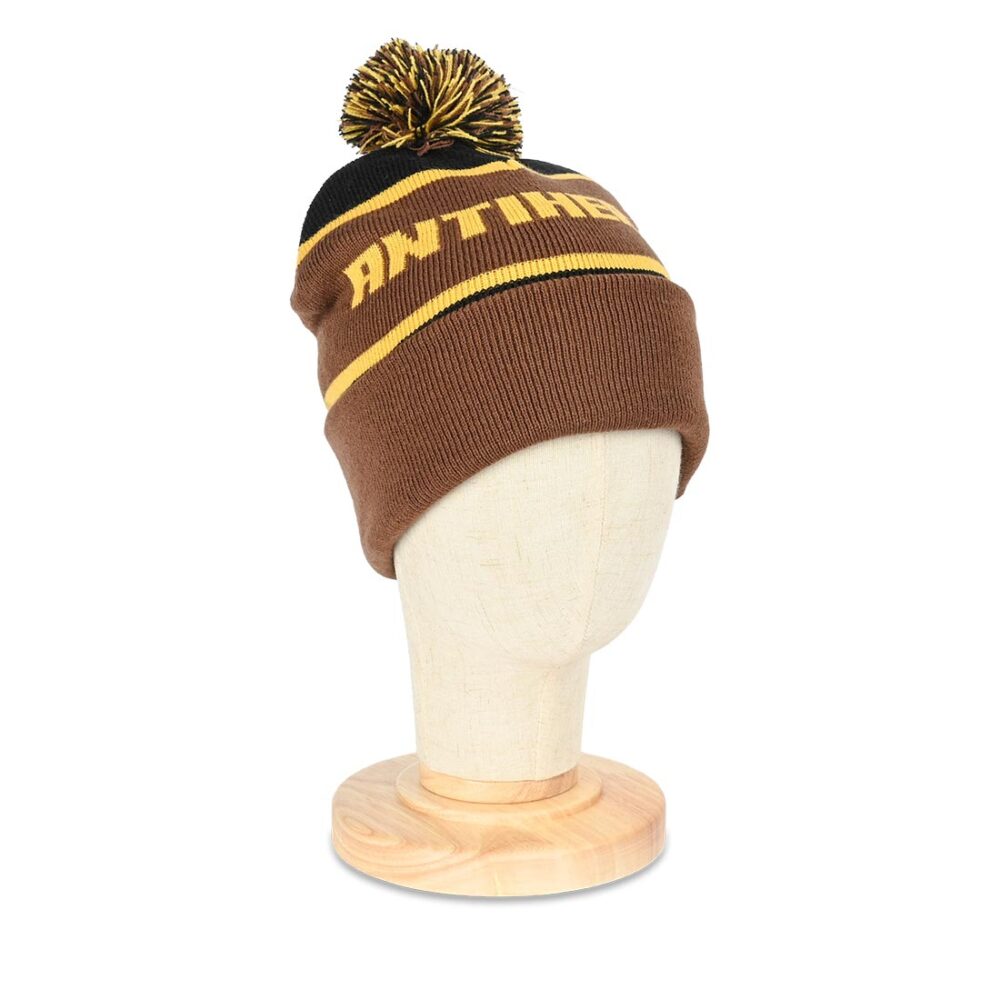 Anti Hero Ice Cold Pom Beanie Hat - Black/Brown/Gold