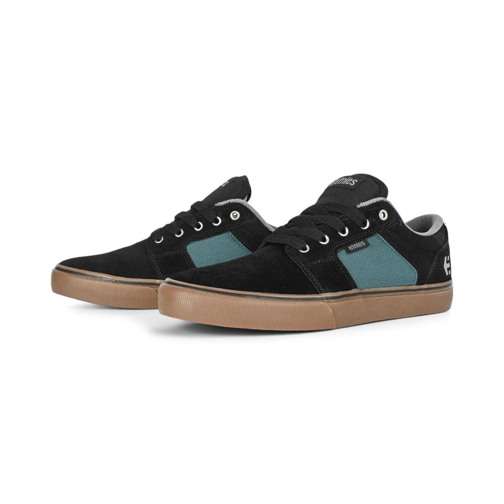 Etnies Barge LS Skate Shoes - Black/Teal