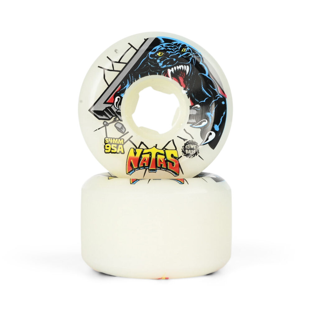 Slime Balls Natas Kaupas Hardline 95a 54mm Skateboard Wheels - White
