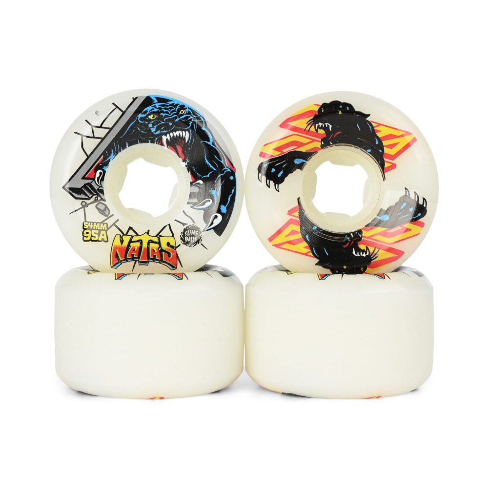 Slime Balls Natas Kaupas Hardline 95a 54mm Skateboard Wheels - White