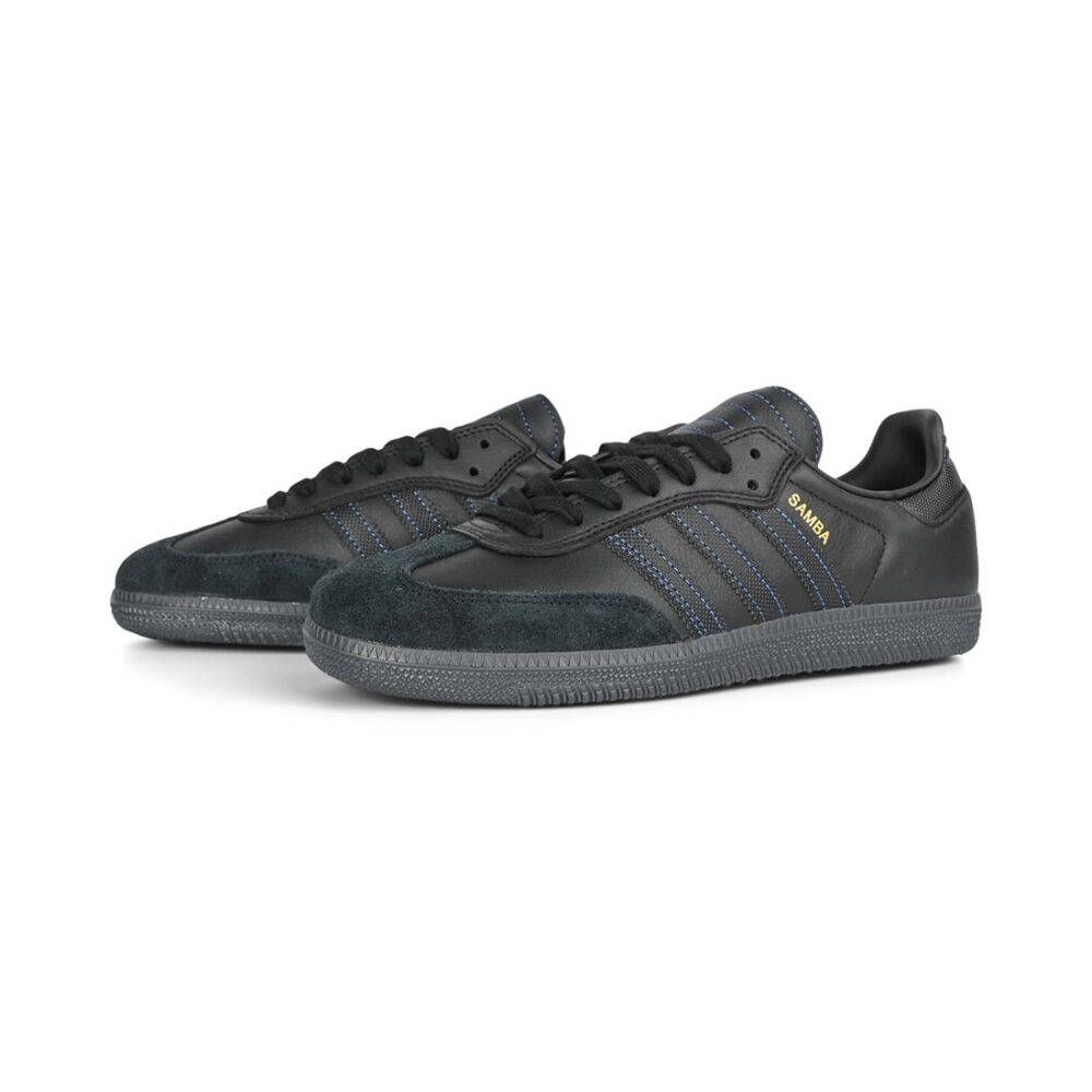 Adidas Samba ADV Skate Shoes - Core Black/Core Black/Royal Blue