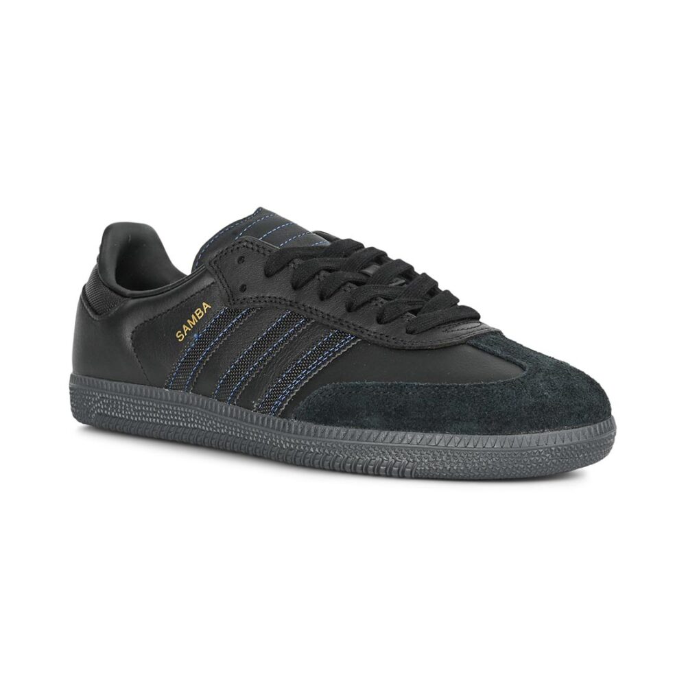 Adidas Samba ADV Skate Shoes - Core Black/Core Black/Royal Blue