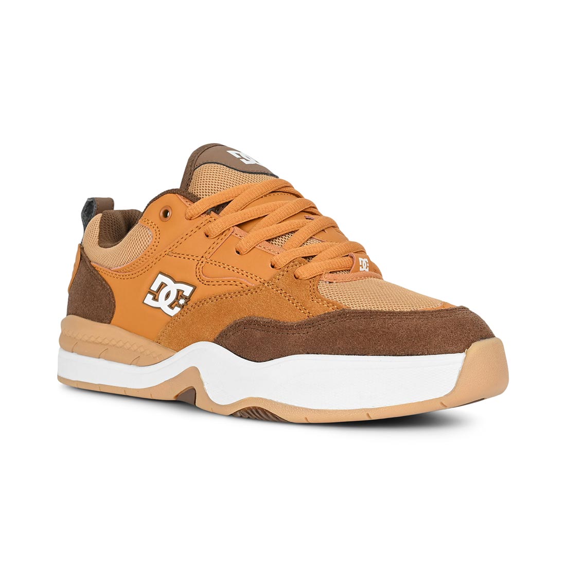 DC Ascend S Skate Shoes - Brown/White - Mens 8.5 UK - Suede