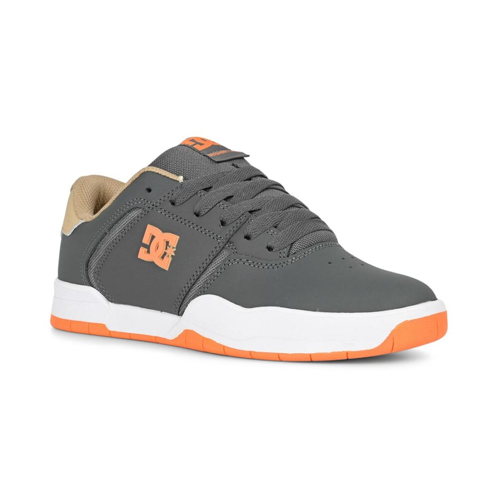 DC Central Low Top Skate Shoes - Grey/Tan/Orange