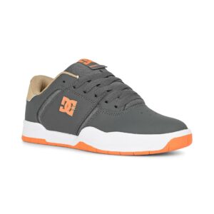 DC Central Low Top Skate Shoes - Grey/Tan/Orange