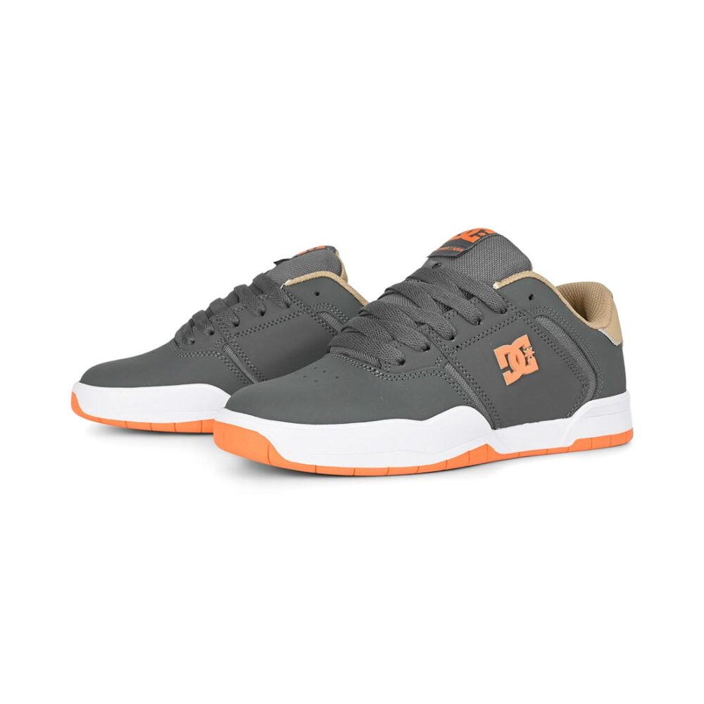 DC Central Low Top Skate Shoes - Grey/Tan/Orange