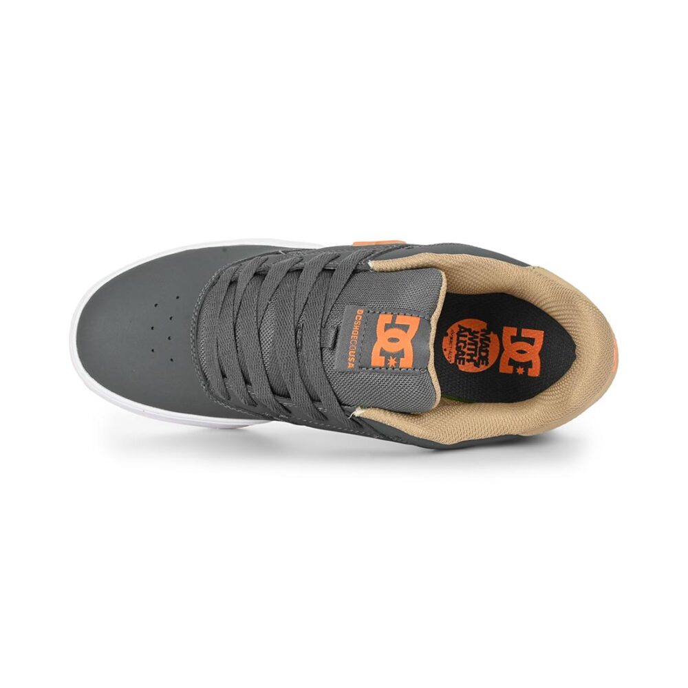 DC Central Low Top Skate Shoes - Grey/Tan/Orange