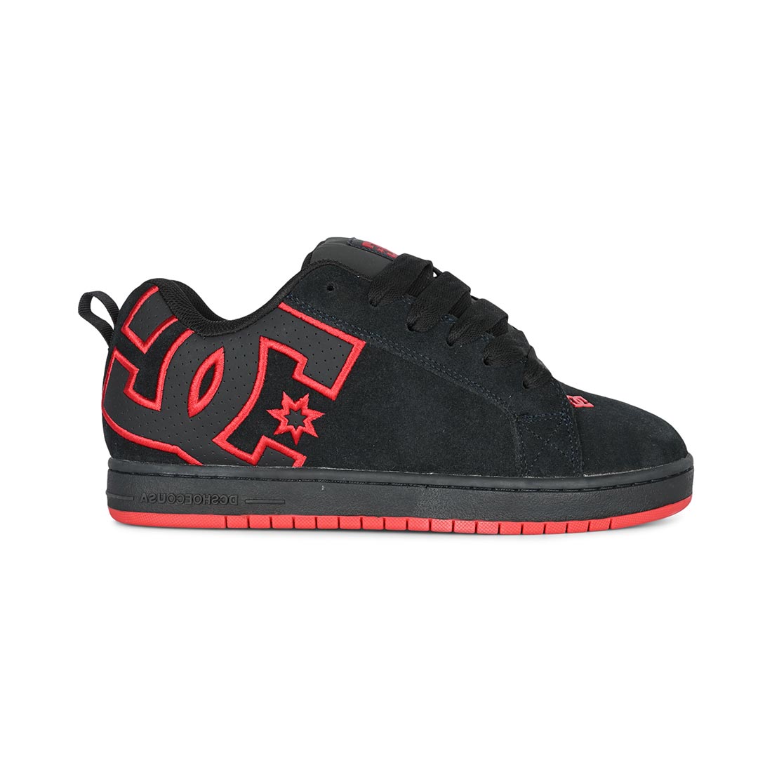 DC Court Graffik Skate Shoes - Dark Grey/Red