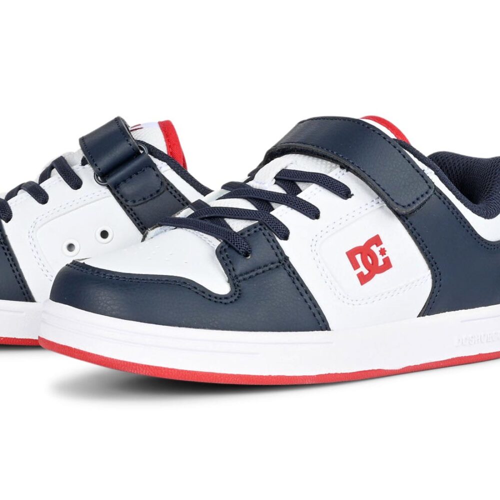 DC Manteca 4 V SN (Youth) Skate Shoes - White/Navy/Red