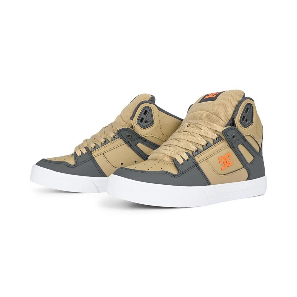 DC Pure High Top WC Shoes - Grey/Tan/Orange