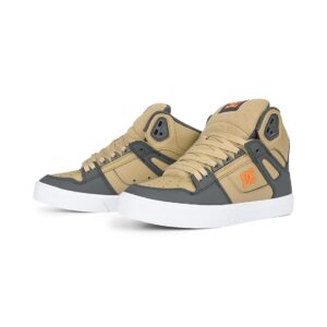 DC Pure High Top WC Shoes - Grey/Tan/Orange