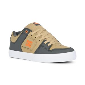DC Pure Skate Shoes - Grey/Tan/Orange