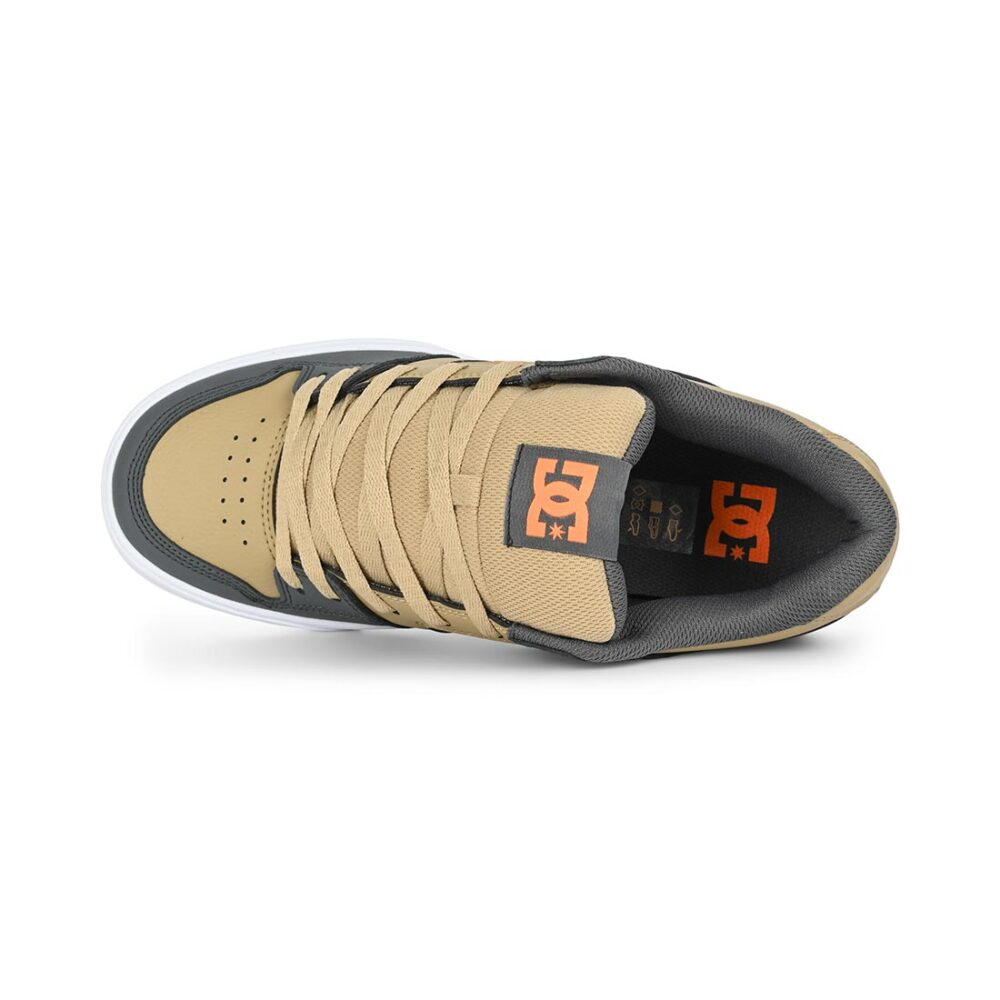 DC Pure Skate Shoes - Grey/Tan/Orange
