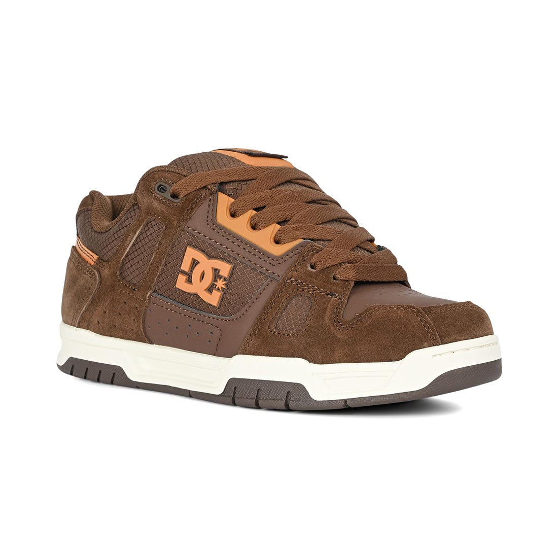 DC Stag Skate Shoes - Brown/Brown/Brown - Mens 9.5 UK - Suede