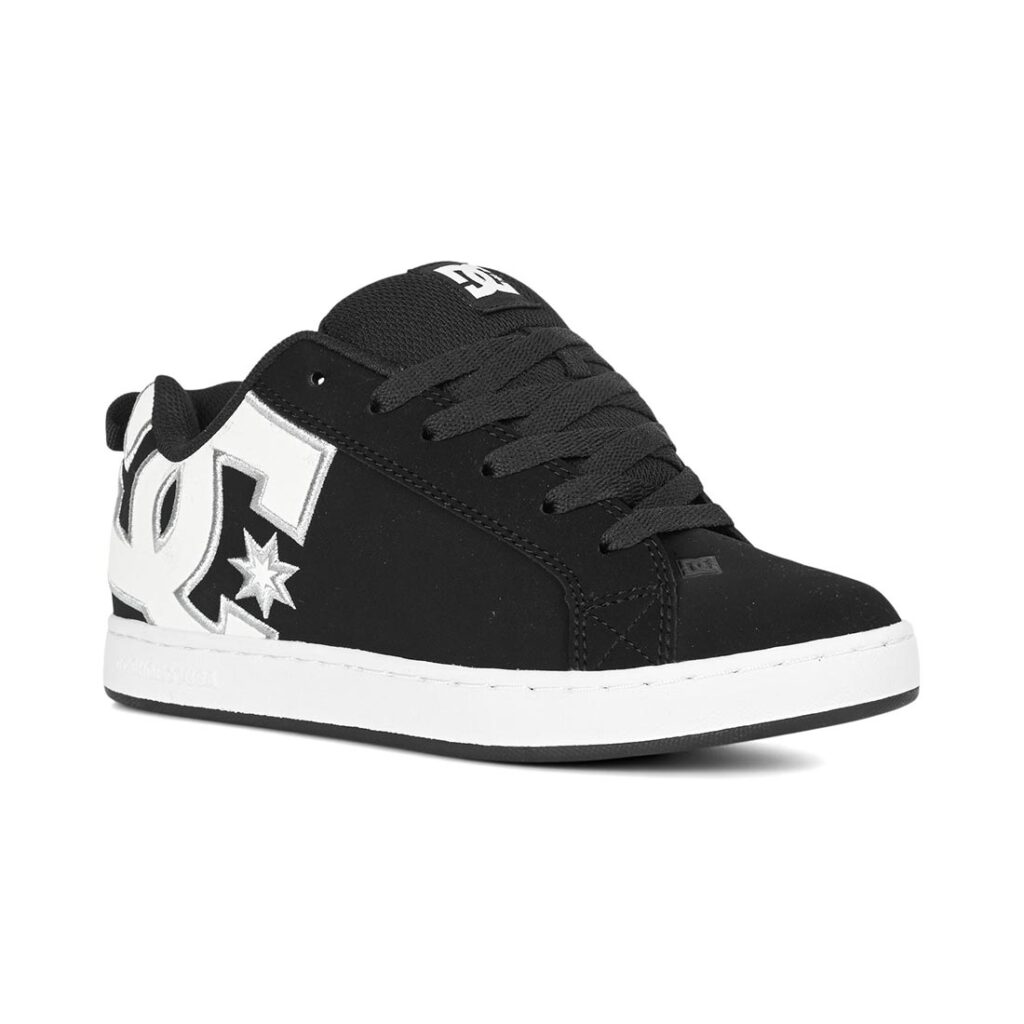 DC Women's Court Graffik Skate Shoes - Black/White Stencil