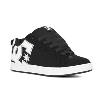 DC Women's Court Graffik Skate Shoes - Black/White Stencil