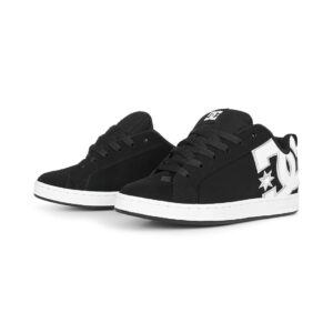 DC Women's Court Graffik Skate Shoes - Black/White Stencil