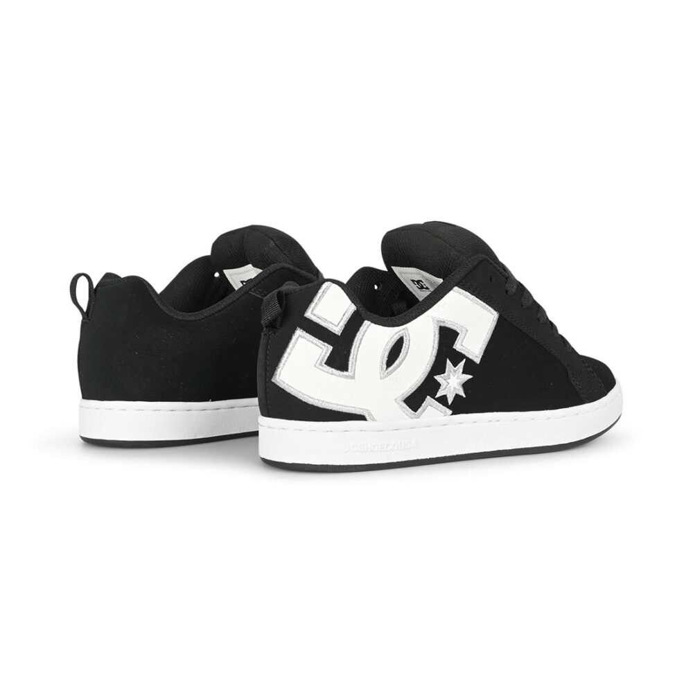 DC Women's Court Graffik Skate Shoes - Black/White Stencil