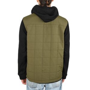 Hurley Santa Cruz Quilted Hooded Jacket - Green/Black