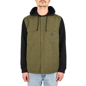 Hurley Santa Cruz Quilted Hooded Jacket - Green/Black