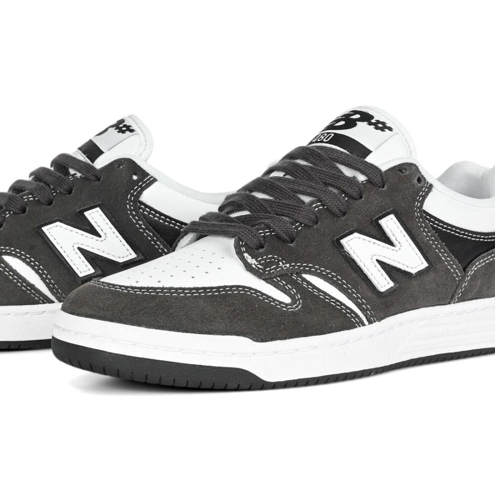 New Balance Numeric 480 Skate Shoes - Black Cement/White